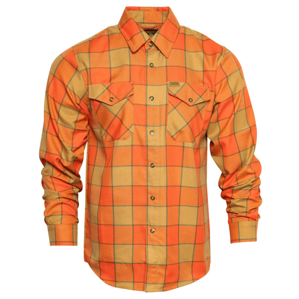 Nwt Dixxon Trapper Orange Plaid Snap Long Sleeve Hunting Flannel Shirt